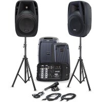 Gemini ES-210MXBLU-St 10" Portable PA System Pair w/ Speaker Stands